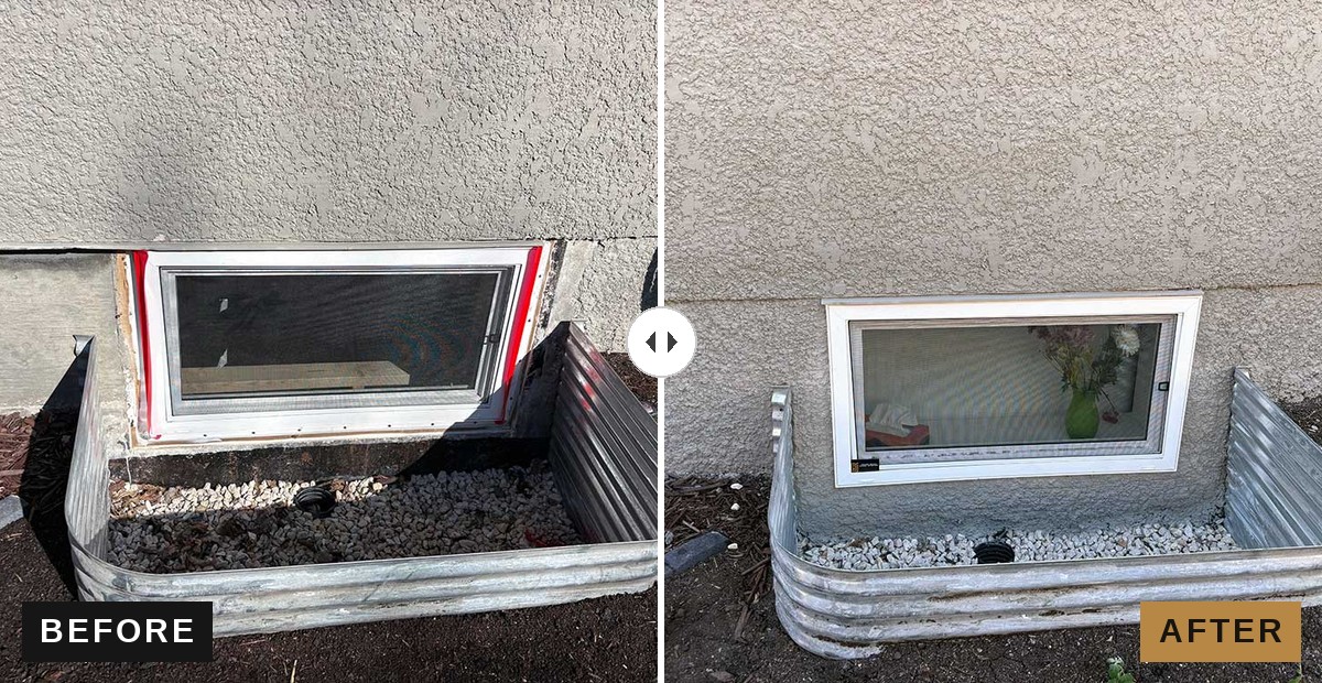 Window well before and after